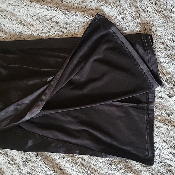 Black Silk Thigh Slit Cocktail Dress - Picture 2 of 4